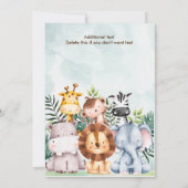 ワイルドワンサファリ動物1stバースデーウォーターカラー 招待状 (裏面)