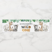 ワイルドワンサファリ動物1stバースデーウォーターボトルL ペットボトルラベル (シングルラベル)