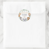 ワイルドワンサファリ動物1st誕生日ありがとう ラウンドシール (バッグ)