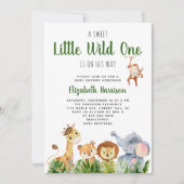 ワイルドワンサファリ男の赤ちゃんシャワー 招待状 (正面)