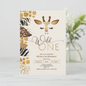 ワイルドワンサファリ男女兼用キリン誕生日 招待状 (スタンド正面)