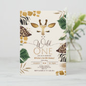 ワイルドワンサファリ男女兼用キリン誕生日 招待状 (スタンド正面)