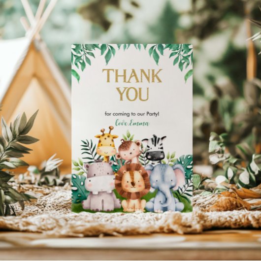 ワイルドワンサファリ誕生日サンキューカード サンキューカード