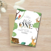 ワイルドワンサファリ誕生日ニュートラルキッズジャングルテーマ 招待状