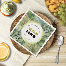 ワイルドワンサファリ誕生日ペーパーナプキン スタンダードカクテルナプキン