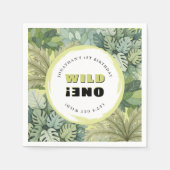 ワイルドワンサファリ誕生日ペーパーナプキン スタンダードカクテルナプキン (正面)