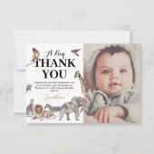 ワイルドワンサファリ誕生日写真ありがとう サンキューカード (正面)