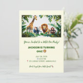 ワイルドワンサファリ誕生日招待状ボーイ 招待状 (スタンド正面)