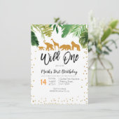 ワイルドワンサファリ誕生日招待 招待状 (スタンド正面)