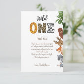 ワイルドワンサファリ赤ちゃんシャワーおむつラッフル サンキューカード (スタンド正面)