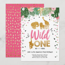 ワイルドワンサファリ金ゴールドガールピンクアニマルズ誕生日