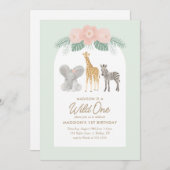 ワイルドワンサファリ1日パーティー 招待状 (正面/裏面)