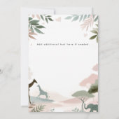 ワイルドワンサファリ1日パーティー 招待状 (裏面)