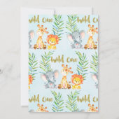 ワイルドワンサファリ1日誕生日パーティの招待状 招待状 (裏面)