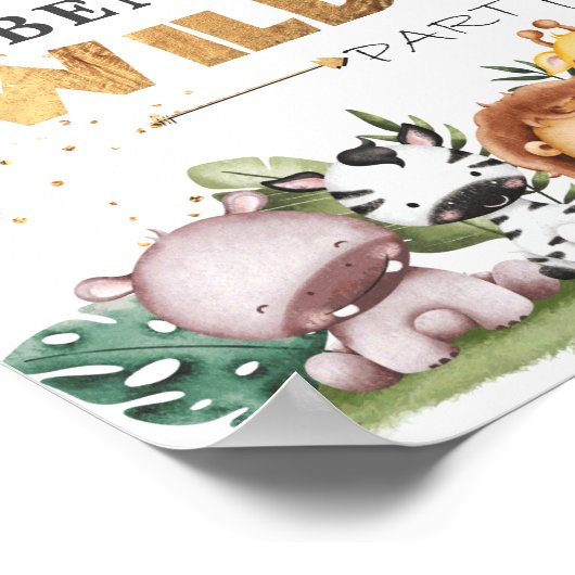 ワイルドワンサファリ1st誕生日パーティーウェルカムポスター ポスター (角)