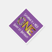 ワイルドワンサファリ1st誕生日パーティーキッズ スタンダードカクテルナプキン (角)