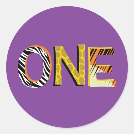 ワイルドワンサファリ1st誕生日パーティーキッズ ラウンドシール (正面)