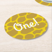 ワイルドワンサファリ1st誕生日パーティーキッズ ラウンドペーパーコースター (アングル)