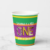 ワイルドワンサファリ1st誕生日パーティーキッズ 紙コップ (裏面)