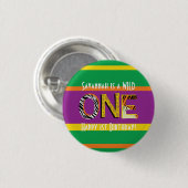 ワイルドワンサファリ1st誕生日パーティーキッズ 缶バッジ (正面&裏面)