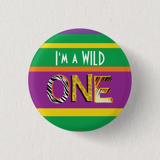 ワイルドワンサファリ1st誕生日パーティーキッズ 缶バッジ (正面)