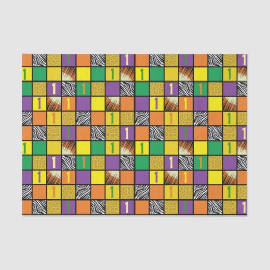 ワイルドワンサファリ1st誕生日パーティーキッズ 薄葉紙 (正面)