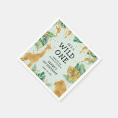 ワイルドワンサファリ1st誕生日パーティーグリーン スタンダードカクテルナプキン (角)