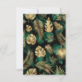 ワイルドワンサファリ1st誕生日ブラックグリーン金ゴールド 招待状 (裏面)