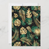 ワイルドワンサファリ1st誕生日ブラックグリーン金ゴールド 招待状 (裏面)