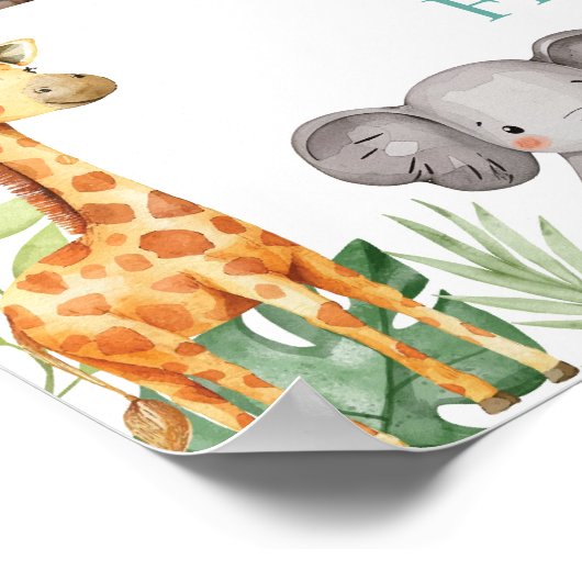 ワイルドワンサファリ1st誕生日マイルストーンサイン ポスター (角)