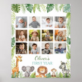 ワイルドワンサファリ1st誕生日マイルストーンサイン ポスター (正面)