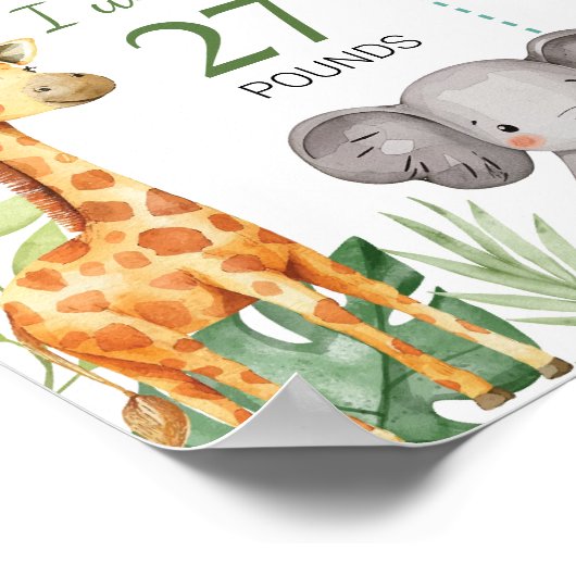 ワイルドワンサファリ1st誕生日マイルストーンサイン ポスター (角)