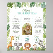 ワイルドワンサファリ1st誕生日マイルストーンサイン ポスター (正面)