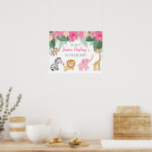 ワイルドワンサファリ/ガールジャングルBABYシャワーへようこそ ポスター (キッチン)