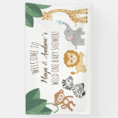 ワイルドワンサファリ/ジャングルテーマウェルカムサイン 横断幕 (縦)