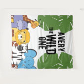 ワイルドワンサファリ ファーストバースデーパーティー タペストリー (正面(横))