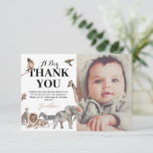 ワイルドワンサファリ 誕生日 写真 ありがとう サンキューカード (スタンド正面)