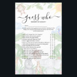 ワイルドワンサファリ「誰を推測」赤ちゃんシャワーゲームフライヤー チラシ<br><div class="desc">「ワイルドワンサファリ」のベビーシャワー招待状に合わせて設計。この可愛い赤ちゃんシャワー'Guess Who' MommyまたはDaddyゲームは、緑のジャングルの背景の中にサルとオウムの水色のイラストレーションを備えている。..すべての質問を編集できるのもしで、変更したい場合は変更できる!全ての文字はカスタマイズ、フォントスタイルと背景色もカスタマイズ後の更なるリンク上のsによって変更されクリックる提供されたテンプレートを使カスタマイズ用することができる。おもしろいを持って推測する!</div>