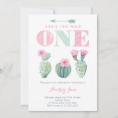 ワイルドワンサボス1歳の誕生日招待状for Girl 招待状 (正面)