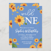 ワイルドワンサンフラワー – バースデーパーティーの招待 招待状 (正面/裏面)