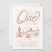 ワイルドワンザウェスト誕生日招待状 招待状 (正面)