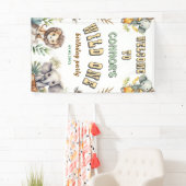 ワイルドワンジャングルの最初の誕生日パーティバナー 横断幕 (インサイチュ)