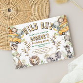 ワイルドワンジャングルの最初の誕生日パーティーの招待状 招待状