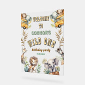 ワイルドワンジャングルの最初の誕生日パーティー歓迎サイン アクリルサイン (傾斜)