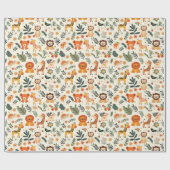 ワイルドワンジャングルアドベンチャー1st誕生日 ラッピングペーパー (フラット)