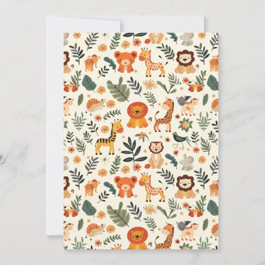 ワイルドワンジャングルアドベンチャー1st誕生日 招待状 (裏面)