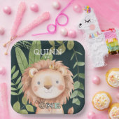 ワイルドワンジャングルアニマルズサファリ1日 ペーパープレート (パーティー)