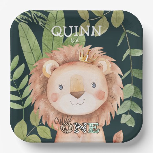 ワイルドワンジャングルアニマルズサファリ1日 ペーパープレート (正面)