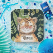 ワイルドワンジャングルアニマルズサファリ1日 ペーパープレート (パーティー)