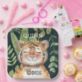 ワイルドワンジャングルアニマルズサファリ1日 ペーパープレート (パーティー)